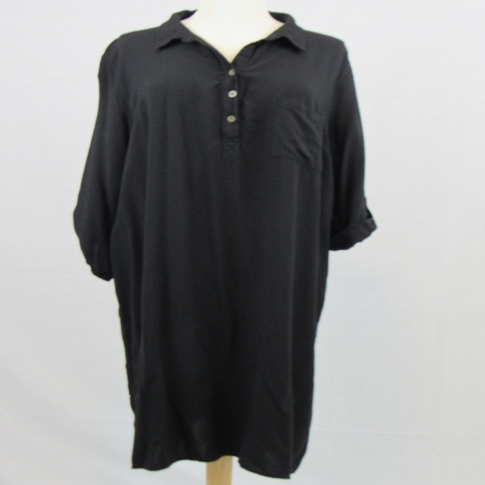 Faded Glory Black button up collared shirt dress
